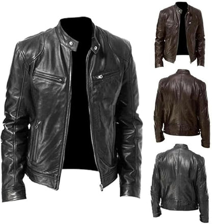 Jaqueta de Couro Masculina Racer