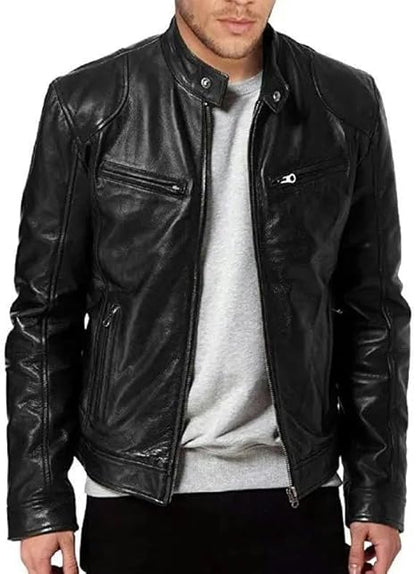 Jaqueta de Couro Masculina Racer