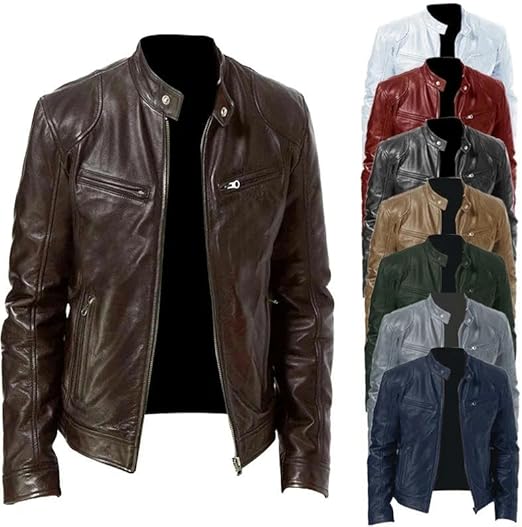 Jaqueta de Couro Masculina Racer