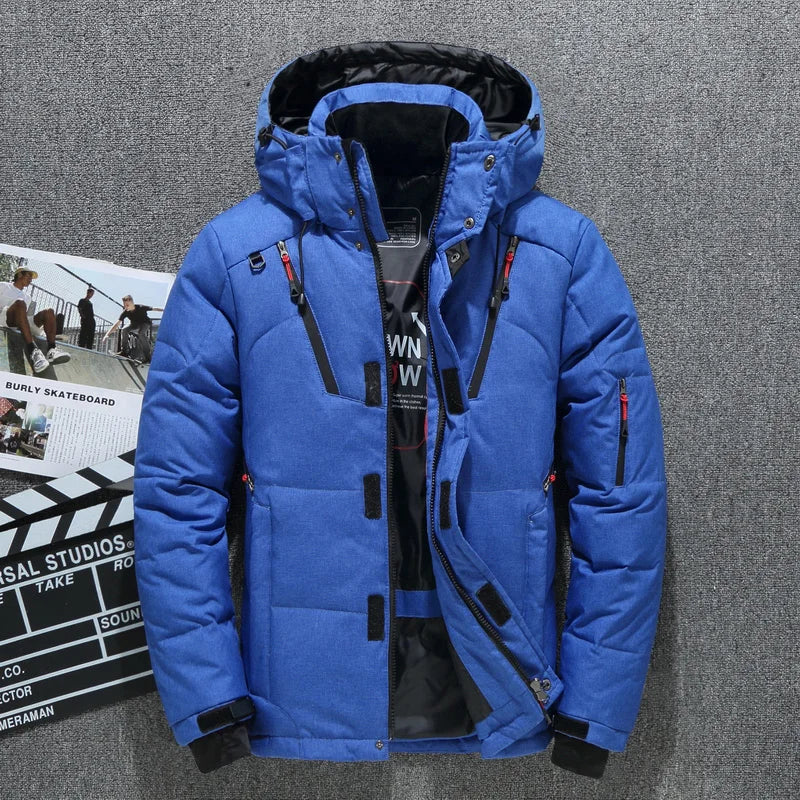 Jaqueta Masculina de Inverno Térmica com Capuz