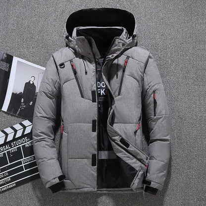 Jaqueta Masculina de Inverno Térmica com Capuz