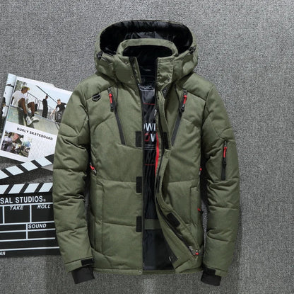 Jaqueta Masculina de Inverno Térmica com Capuz