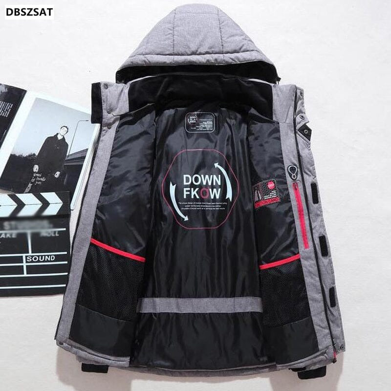Jaqueta Masculina de Inverno Térmica com Capuz