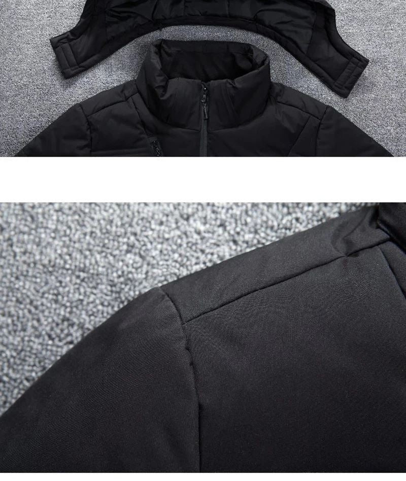 Jaqueta Masculina de Inverno Térmica com Capuz
